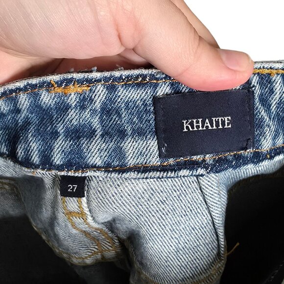 Khaite Abigail Jeans Distressed Portland Blue High Waist Straight Leg Size 25 - Picture 4 of 14